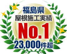 福島県屋根施工実績No.1、23,000件超